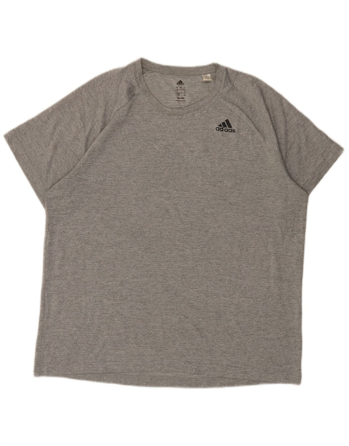 ADIDAS Herre Climalite T-Shirt Top Stor Grå Flecked