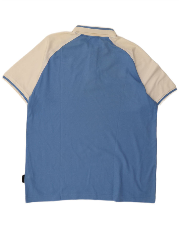 Kappa Polo Shirt til mænd 2XL Blå Colourblock Bomuld