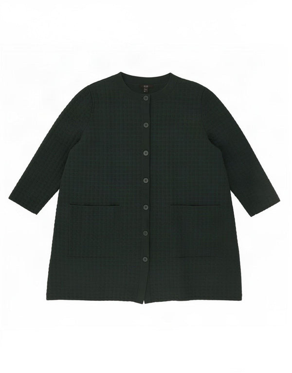 Cos Dame 3/4 ærmet oversized cardigan sweater UK 10 Lille grøn bomuld