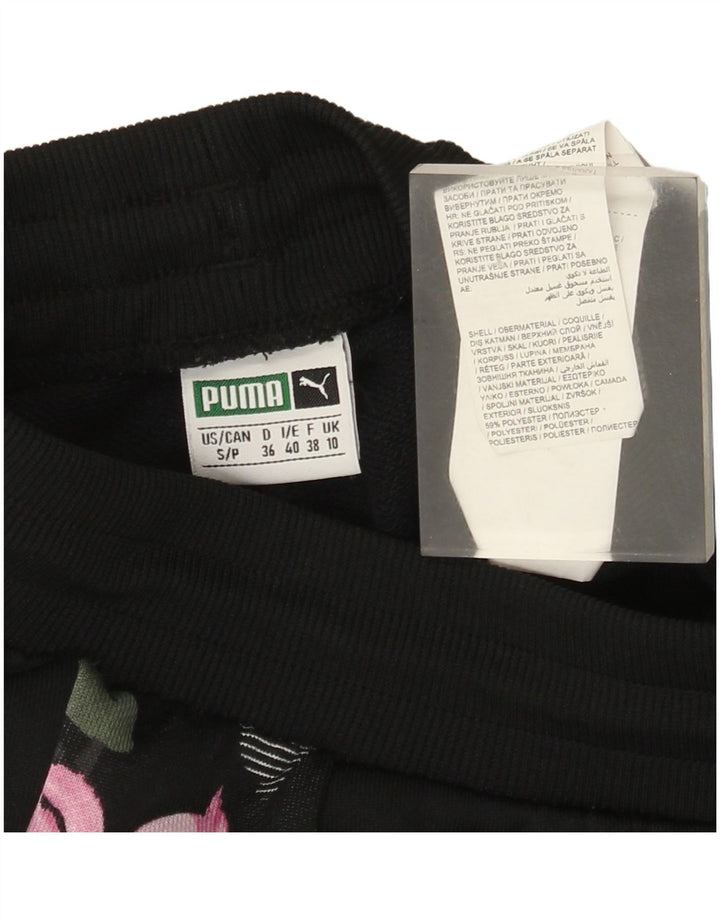 Puma træningsdragt bukser til kvinder UK 10 Small Black Floral Polyester