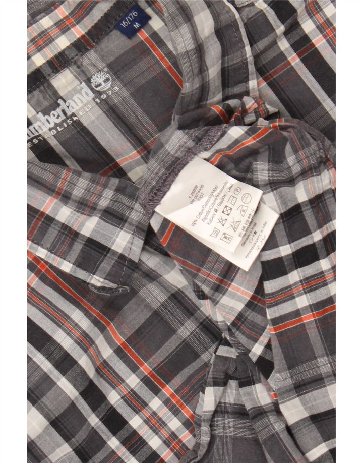 Timberland drenge flannel skjorte medium 15-16 år grå plaid bomuld