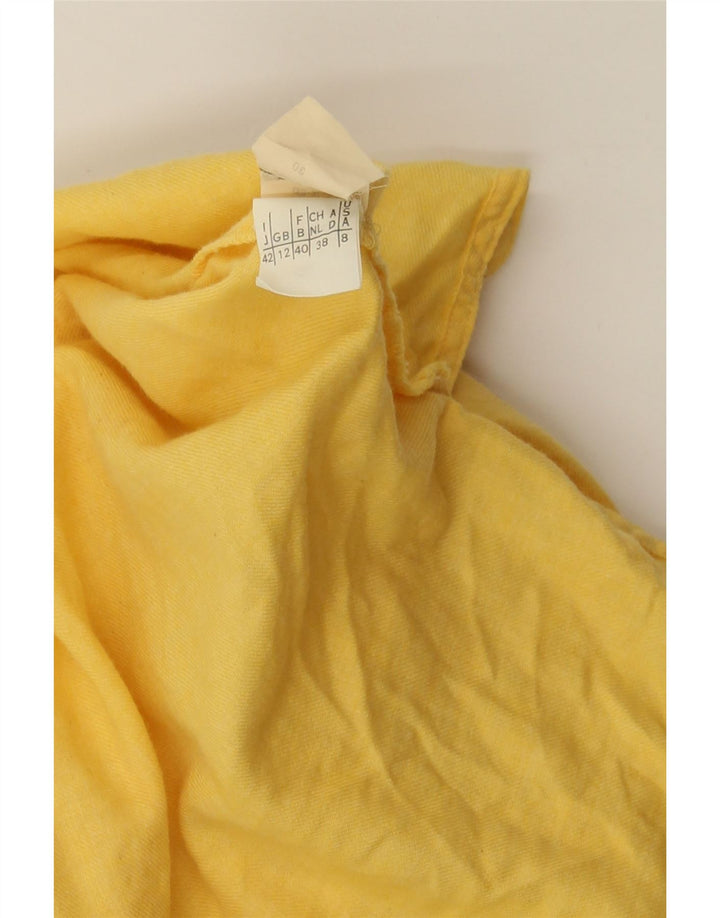 PENNY BLACK Womens Longline Oversized Shirt UK 12 Medium Yellow Wool Vintage Penny Black and Second-Hand Penny Black from Messina Hembry 
