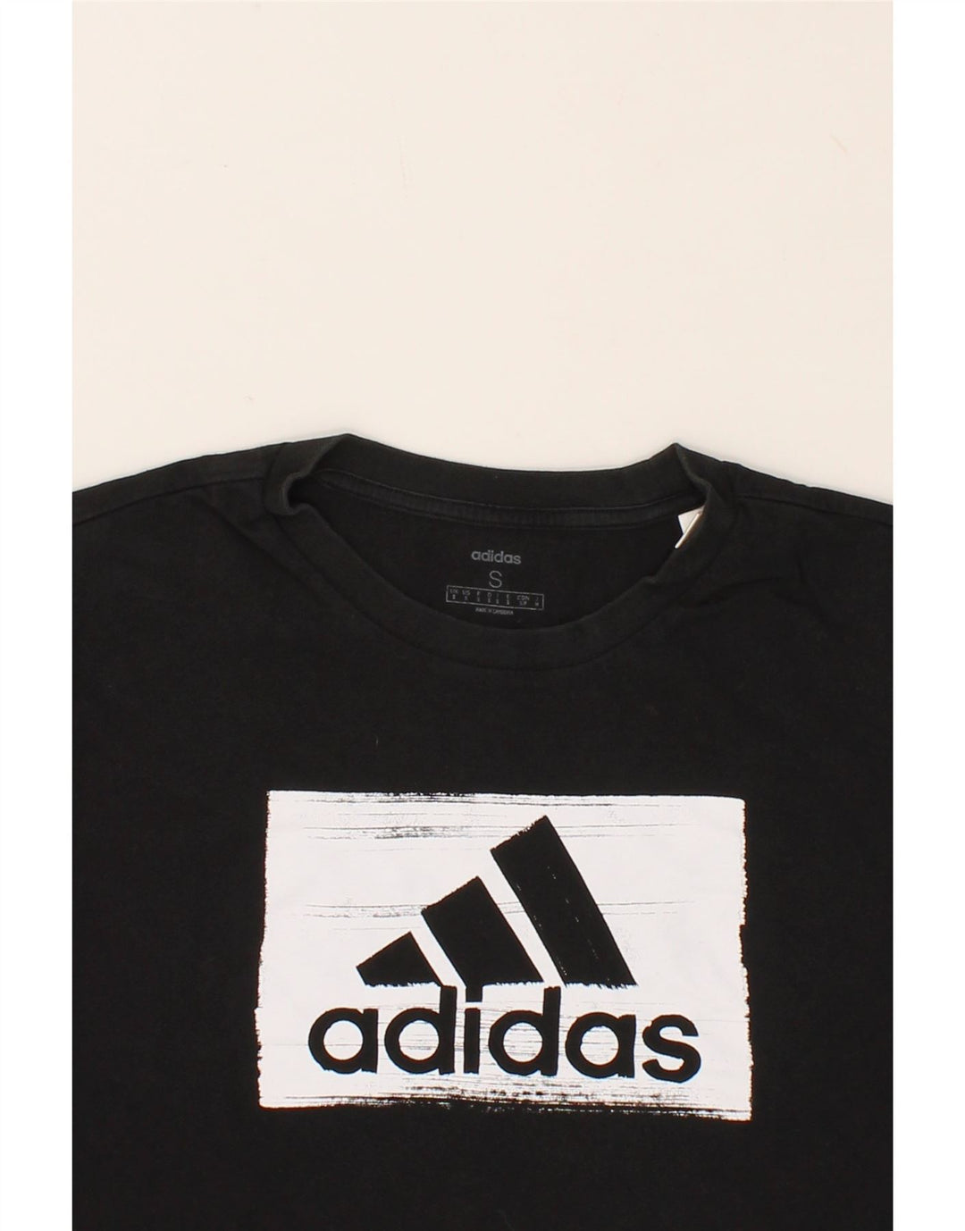 ADIDAS Mens Graphic T-Shirt Top Small Black Cotton Vintage Adidas and Second-Hand Adidas from Messina Hembry 