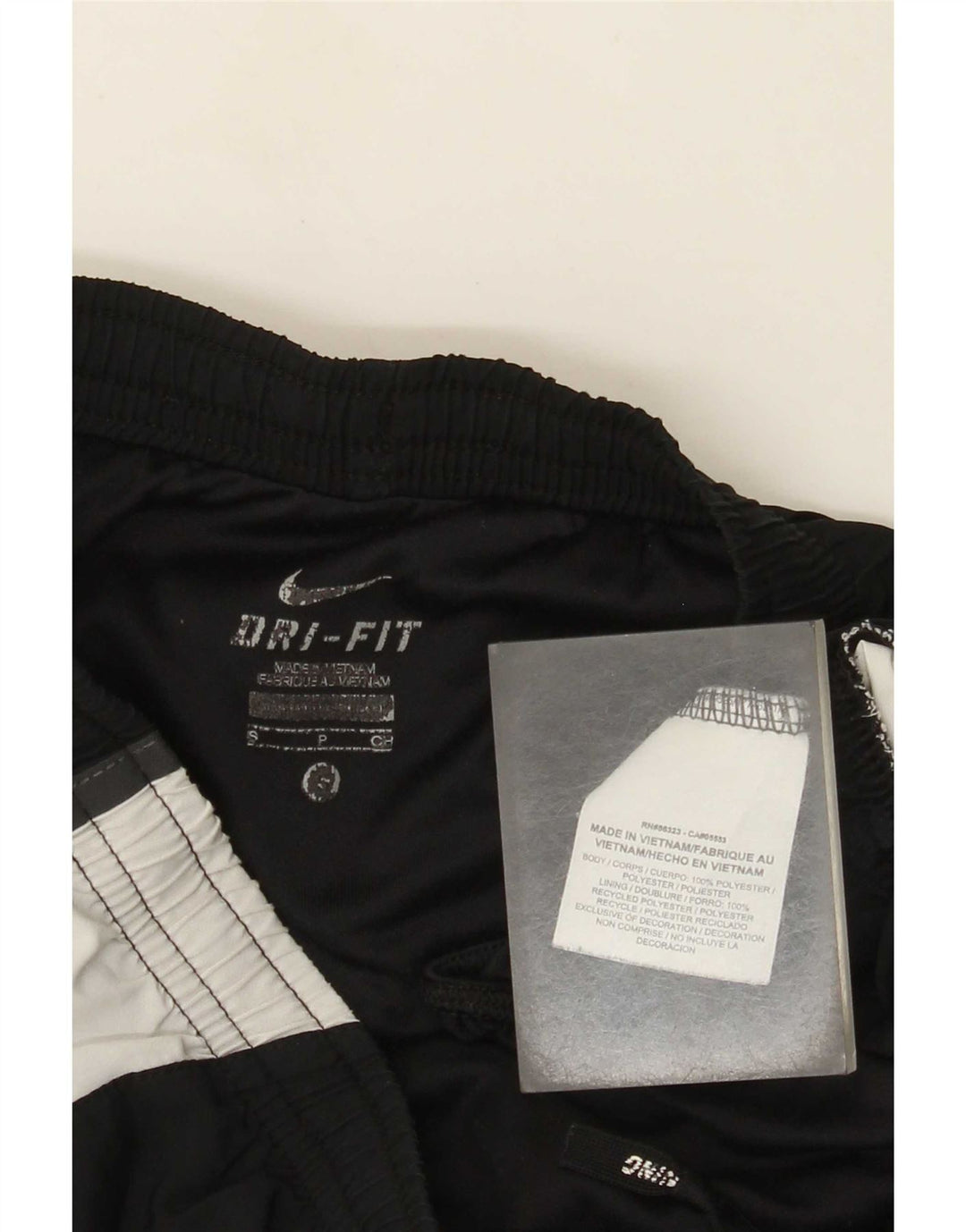 Nike Dame Dri Fit Sports Shorts UK 10 Small Black Colourblock Polyester