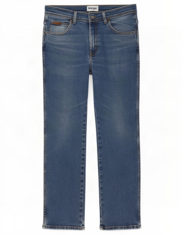 Wrangler Herre Texas Straight Jeans W33 L30 Blå Bomuld
