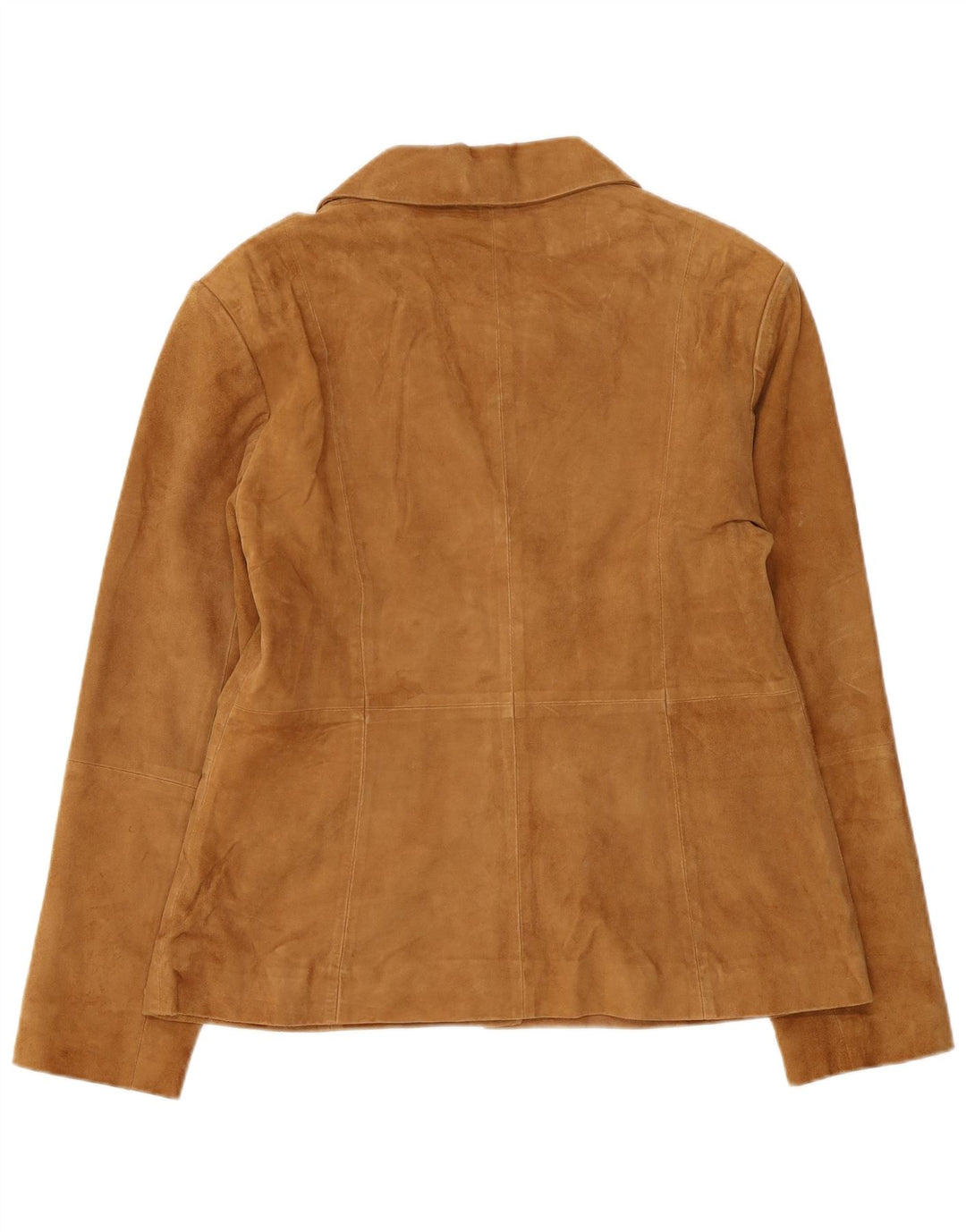 Helium Dame 4-knaps ruskindsblazerjakke UK 16 Stort brunt læder