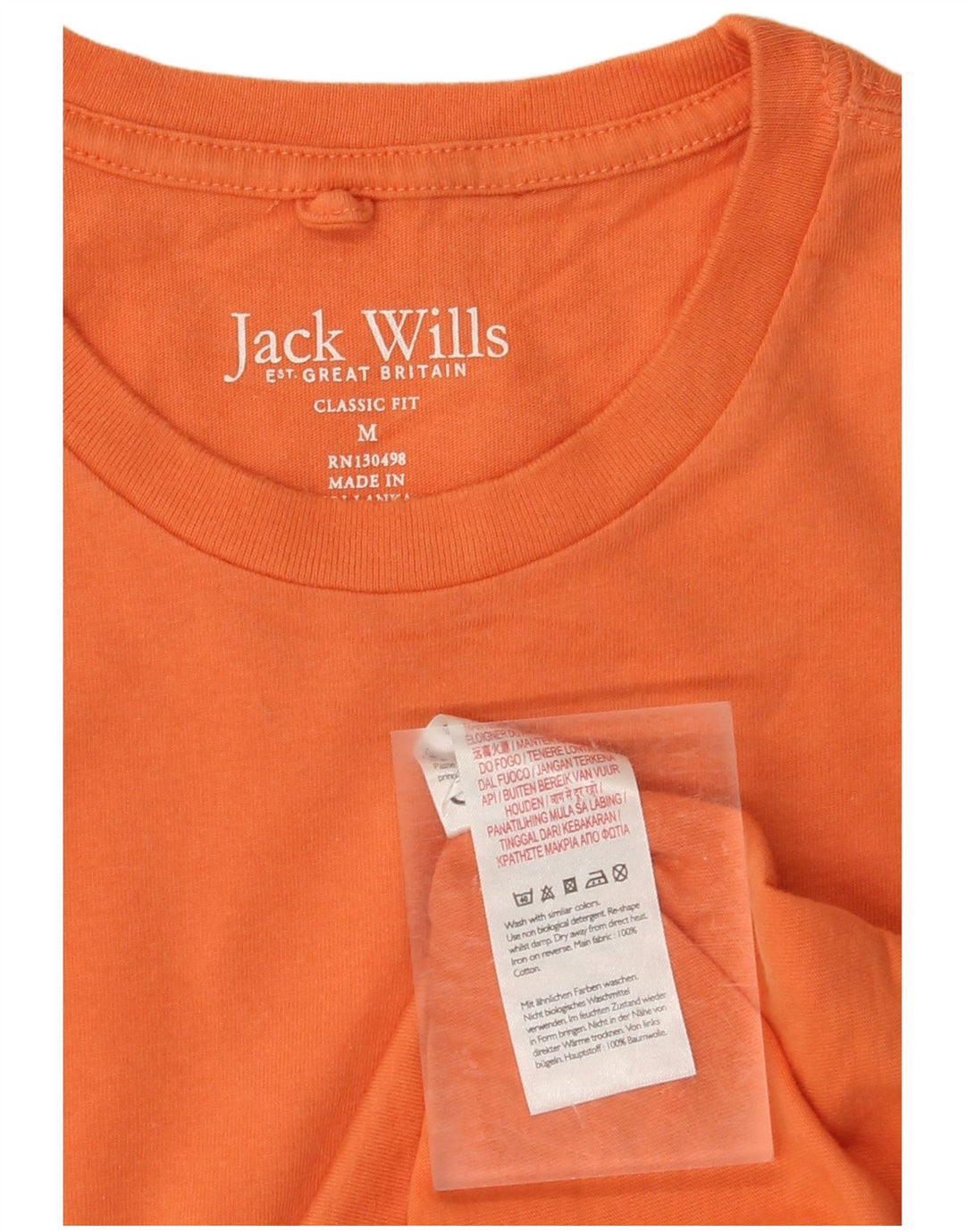 JACK WILLS Herre Classic Fit T-Shirt Top Medium Orange Bomuld