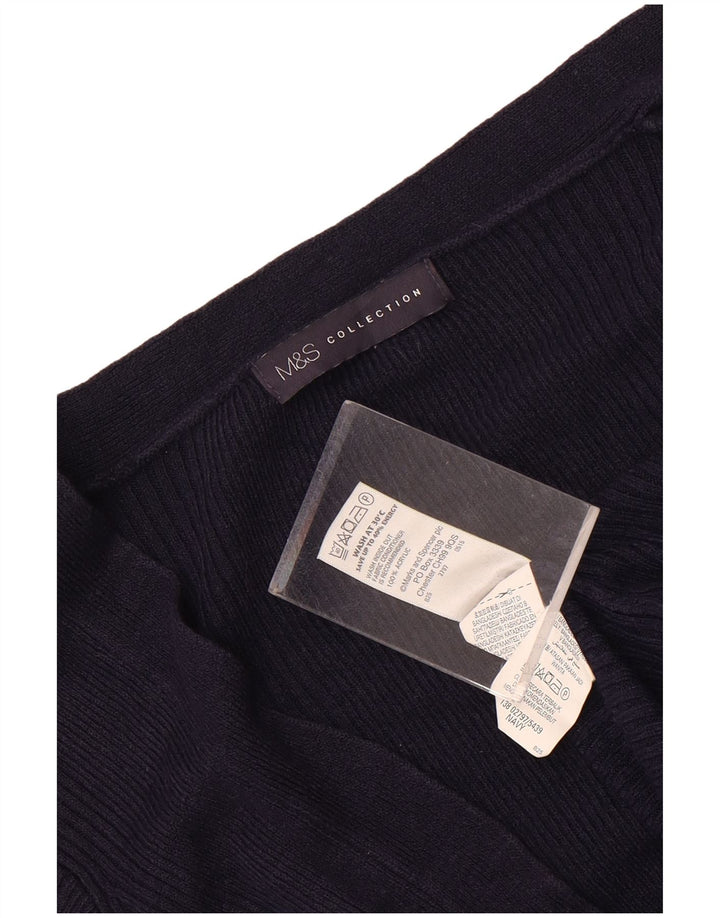 Marks & Spencer Dame Longline Cardigan Sweater UK 14 Medium Navy Blue