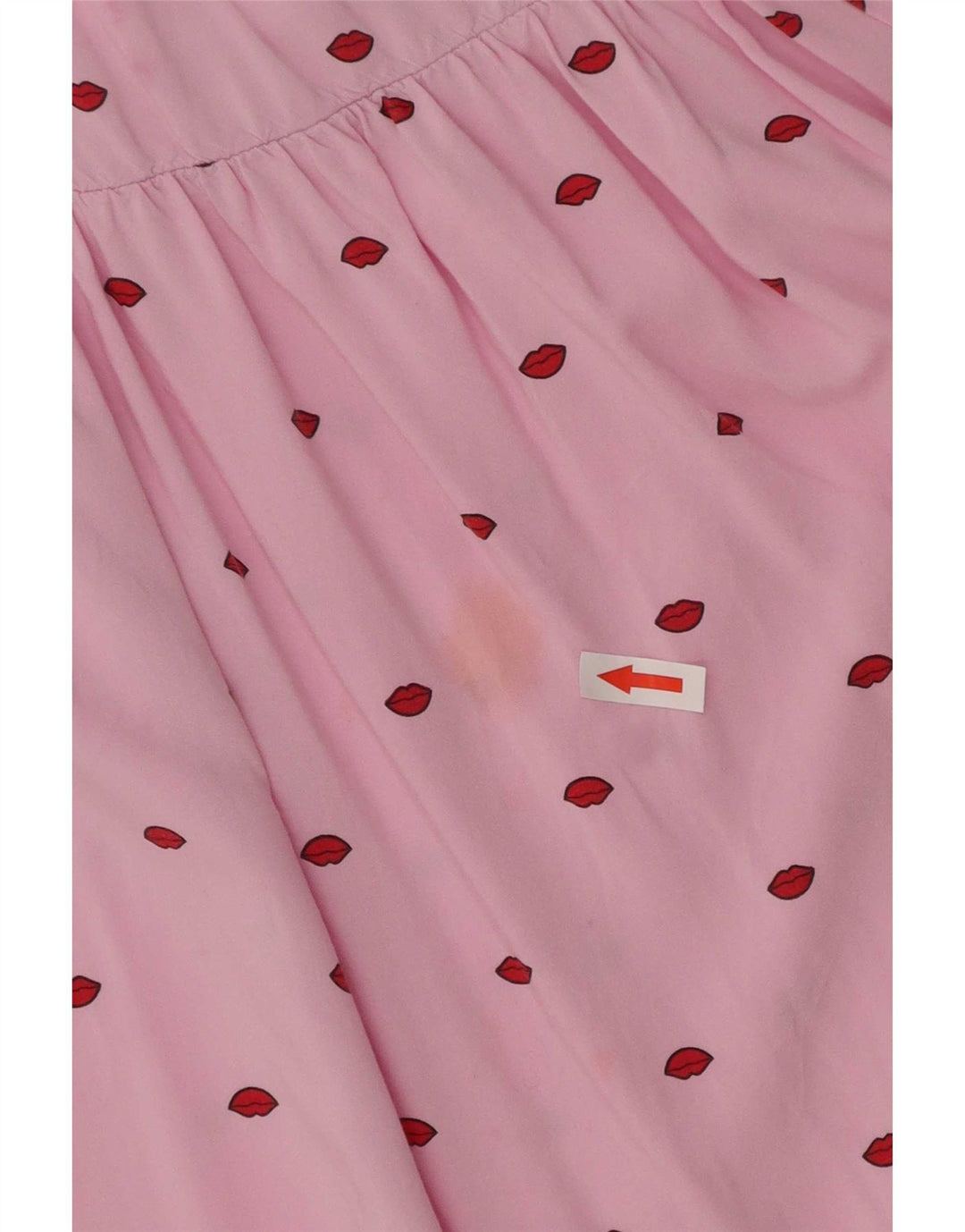 Benetton Kvinders Abstrakt Mønster Langærmet A-Line Kjole UK 10 Lille Pink