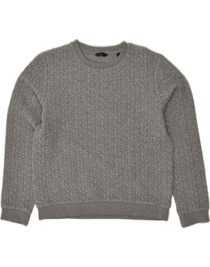 GANT Womens Sweatshirt Jumper UK 16 Large Grey Cotton | Vintage Gant | Thrift | Second-Hand Gant | Used Clothing | Messina Hembry 