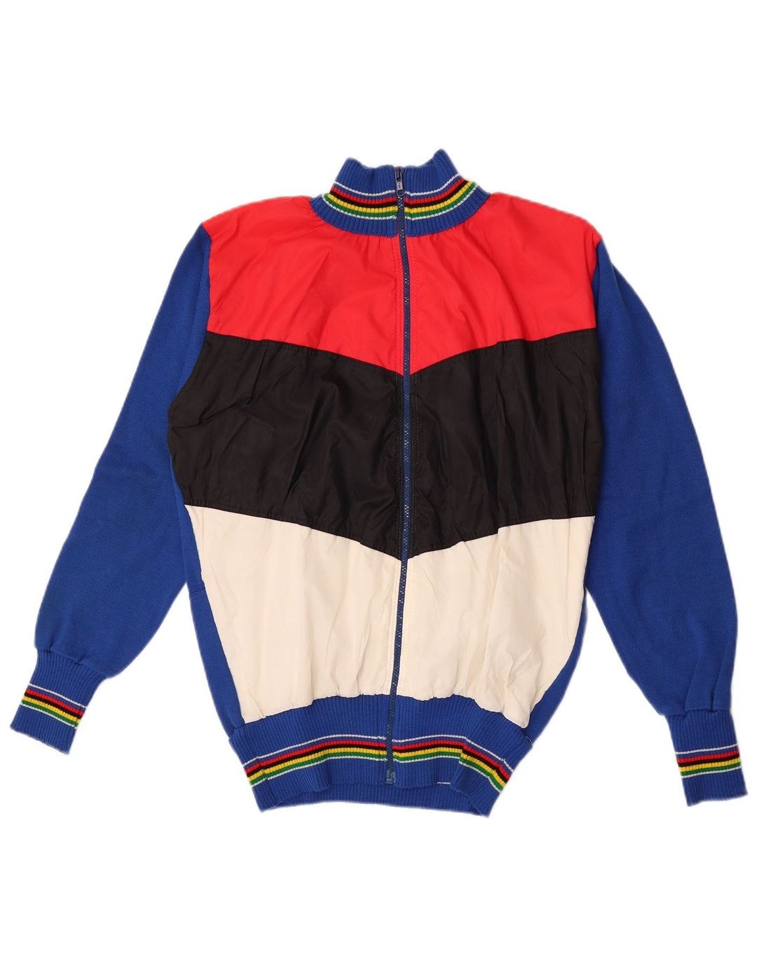Vintage herre cardigan sweater Medium Flerfarvet Colourblock