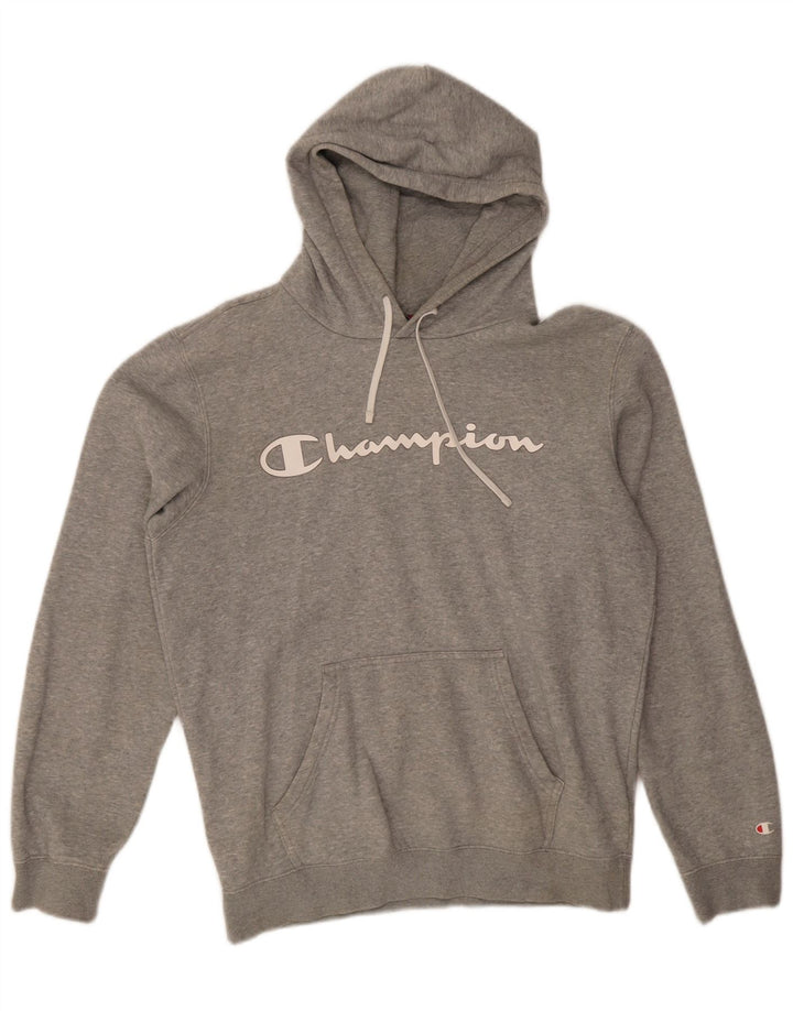 Champion Herre grafisk hættetrøje Jumper Medium Grey Flecked Bomuld