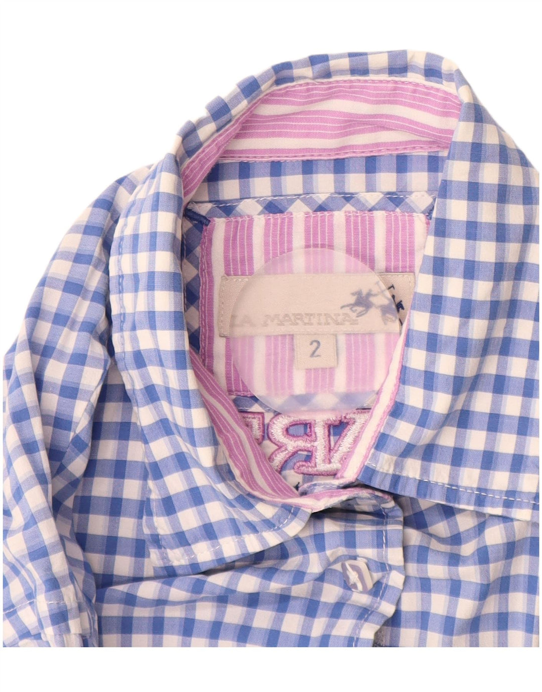 La Martina Grafisk skjorte til kvinder UK 12 Medium Blue Gingham