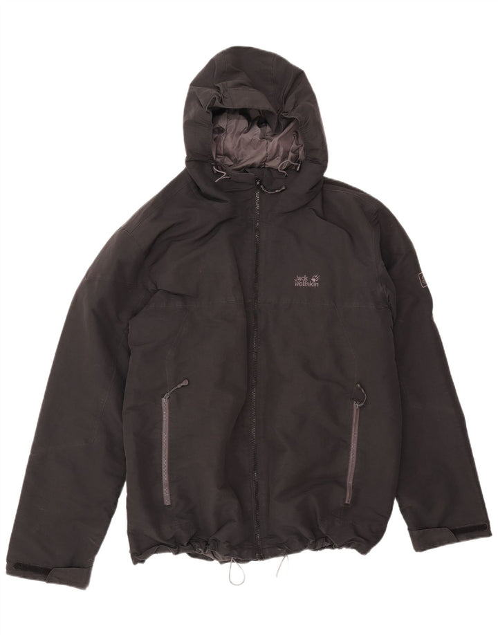 Jack Wolfskin Herre Hooded Windbreaker Jacket UK 48 2XL Sort Polyester