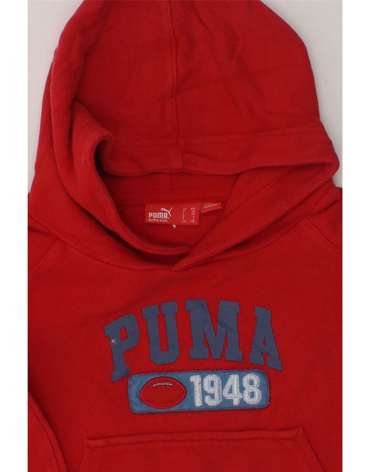 PUMA Boys Graphic Hoodie Jumper 3-4 Years Red Cotton | Vintage Puma | Thrift | Second-Hand Puma | Used Clothing | Messina Hembry 