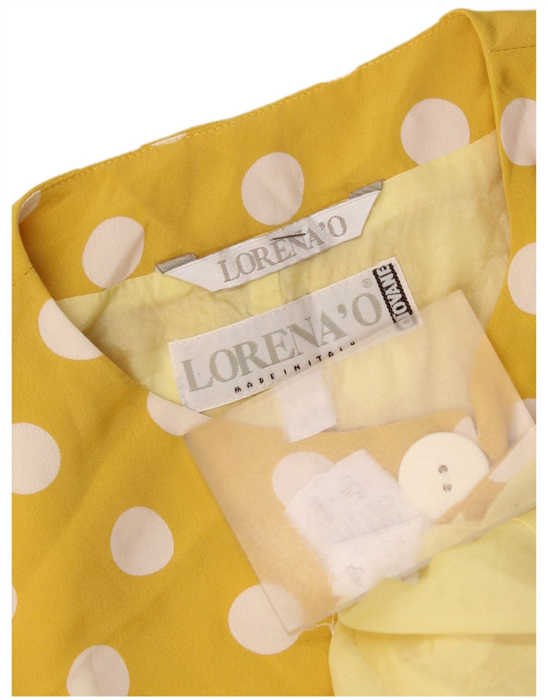 Lorena'O Womens Crop 5-knaps blazerjakke UK 14 Medium Yellow Polka Dot