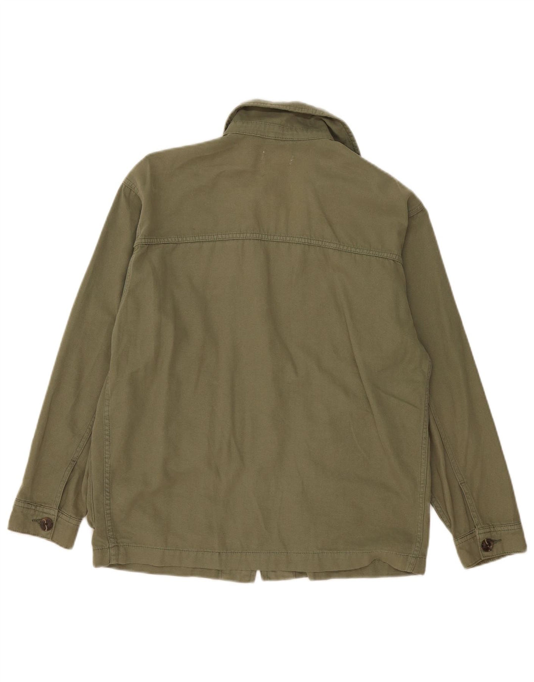 Topshop Kvinder Oversized Utility Jacket UK 10 Small Khaki Cotton