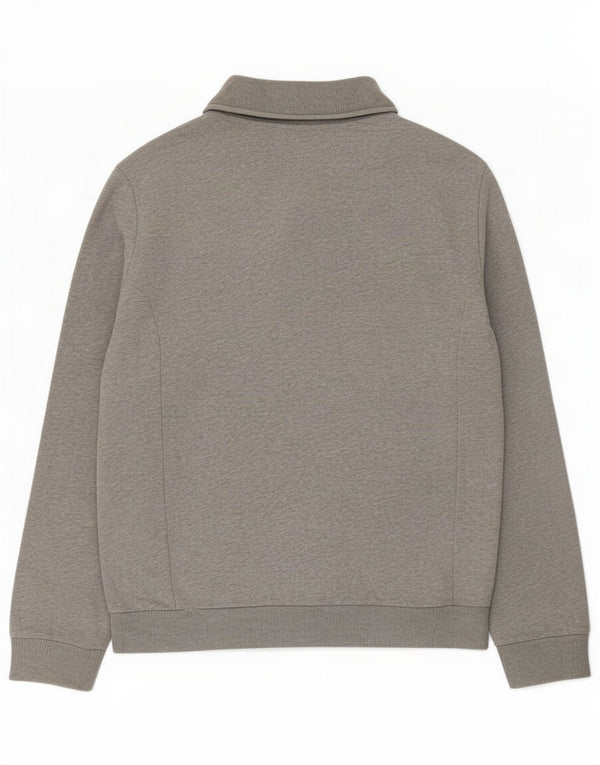 Hugo Boss Mens Shawl Neck Sweatshirt Jumper Large Grey Cotton