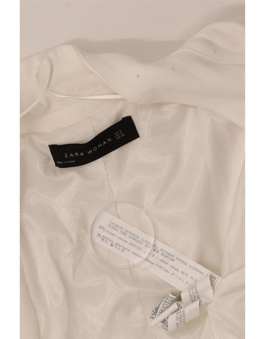 Zara Womens Oversized Open Blazer Jacket UK 10 Small White