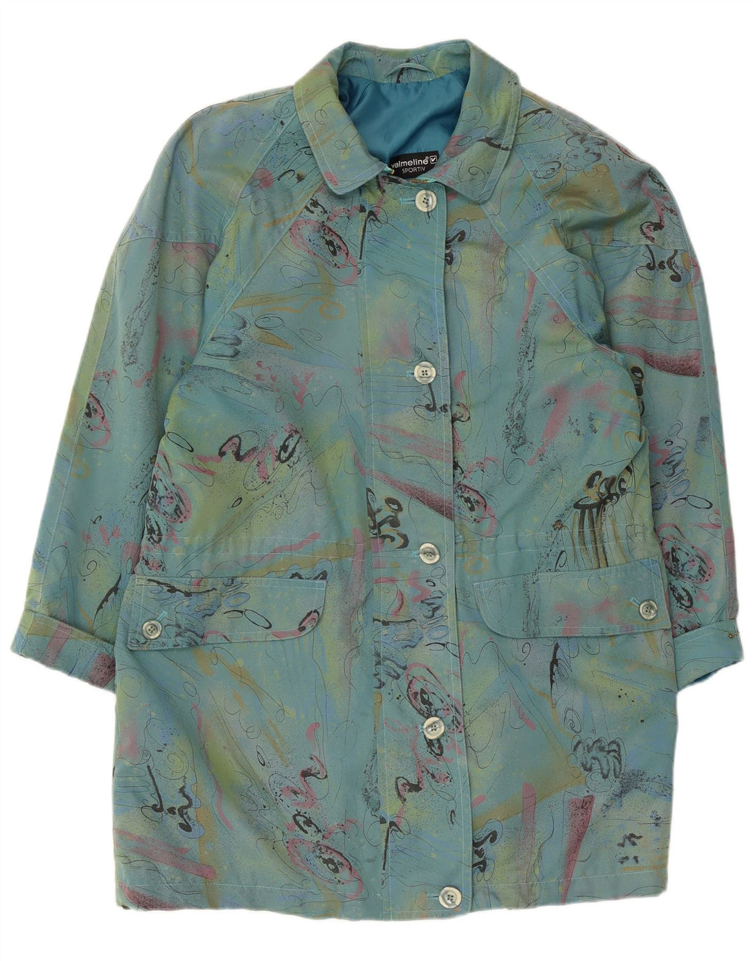 VALMELINE Oversize overfrakke til kvinder EU 36 Small Blue Colourblock