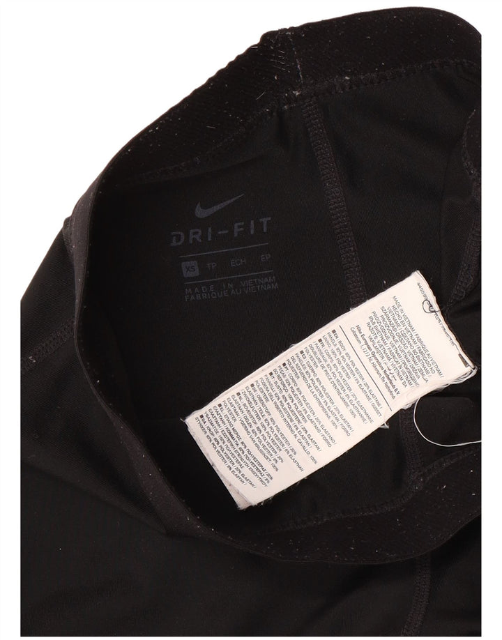 Nike Dame Dri Fit Grafiske Leggings UK 6 XS Sort Polyester
