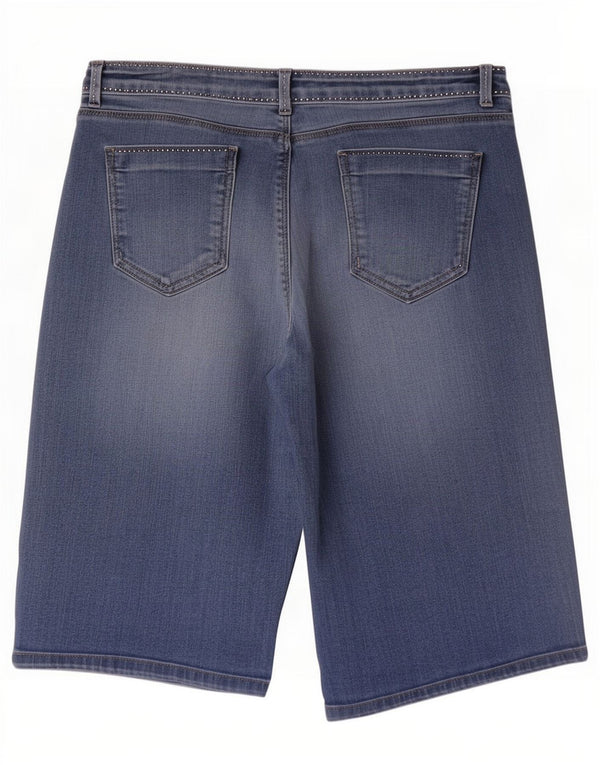 Marks & Spencer Dame Per Una Denim Shorts UK 14 W34 Large Blue Cotton