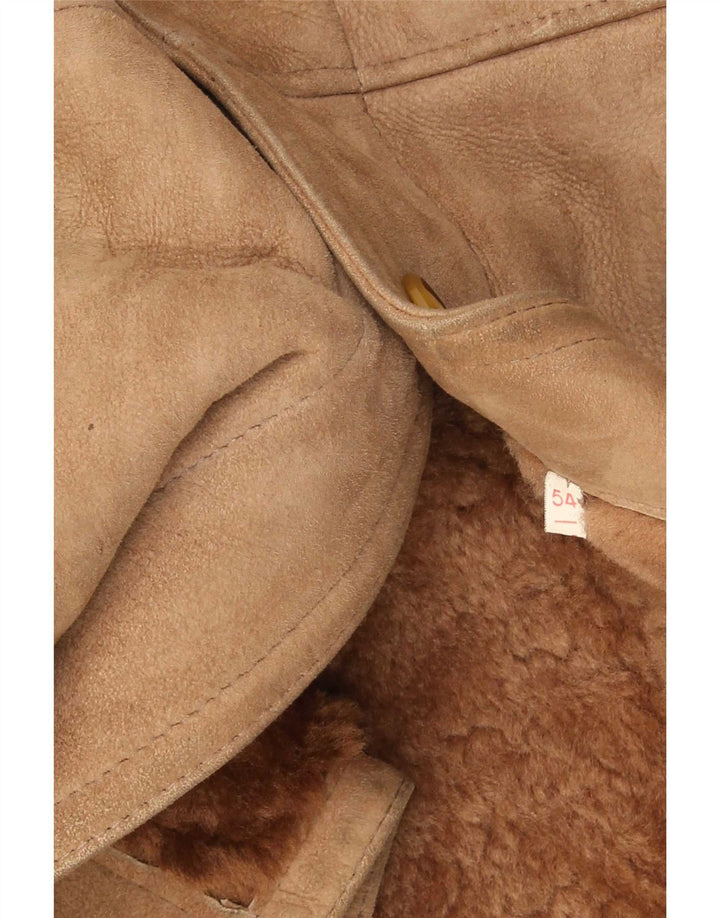 Vintage Herre Shearling Jacket IT 54 2XL Brun
