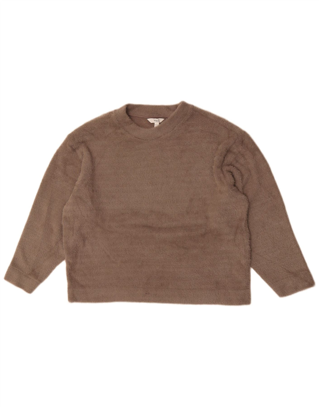 Marks & Spencer Dame Oversized Crew Neck Jumper Sweater UK 16 Large Beige