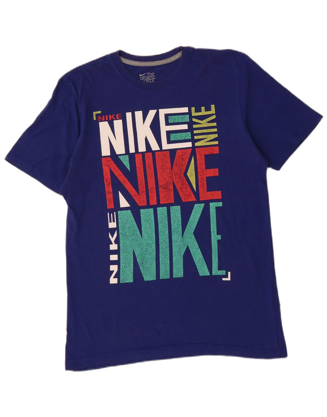 NIKE Regular Fit grafisk T-shirt top mellemblå bomuld