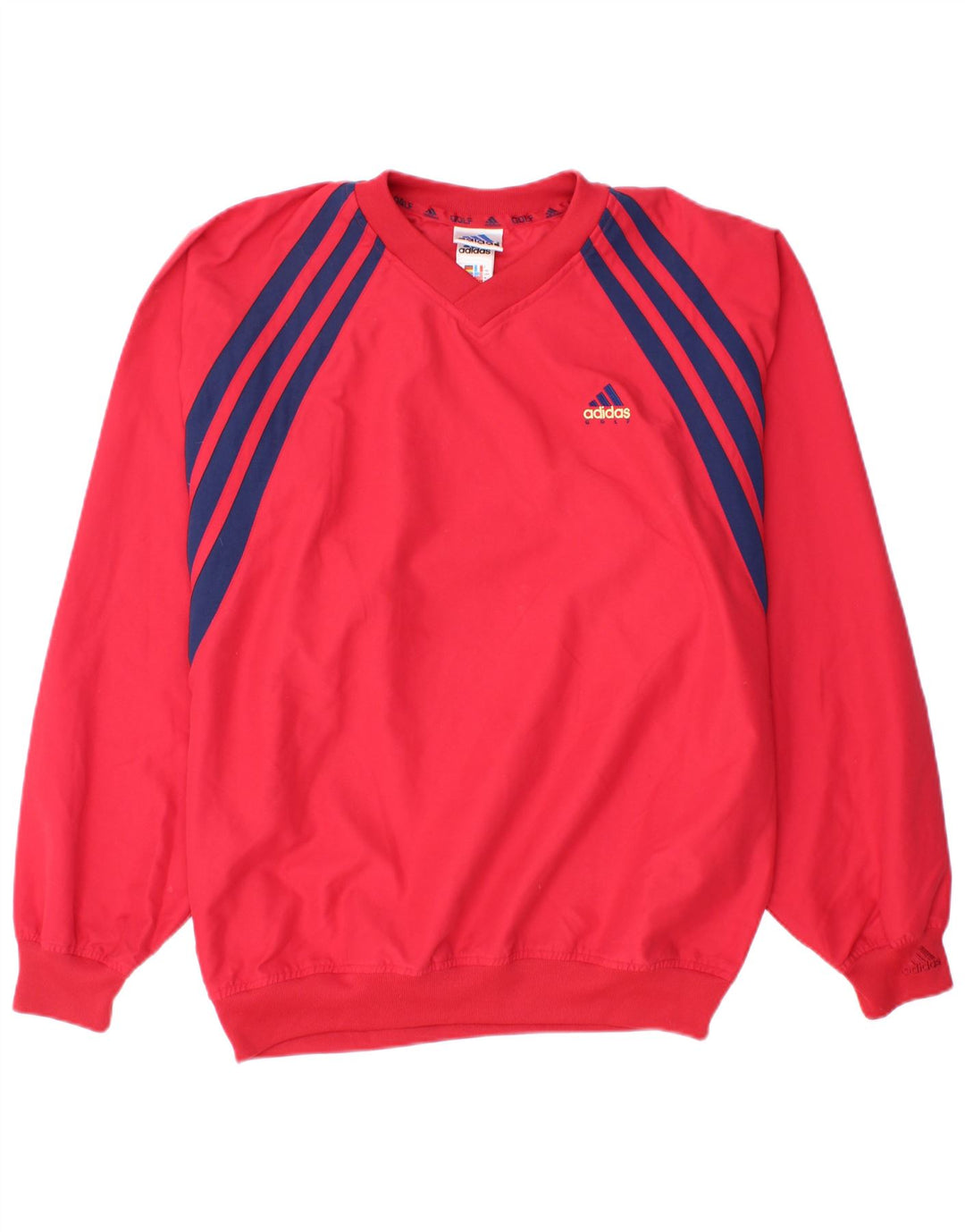 ADIDAS Pullover til mænd, træningsdragt Top UK 40/42 Medium Rød Polyester
