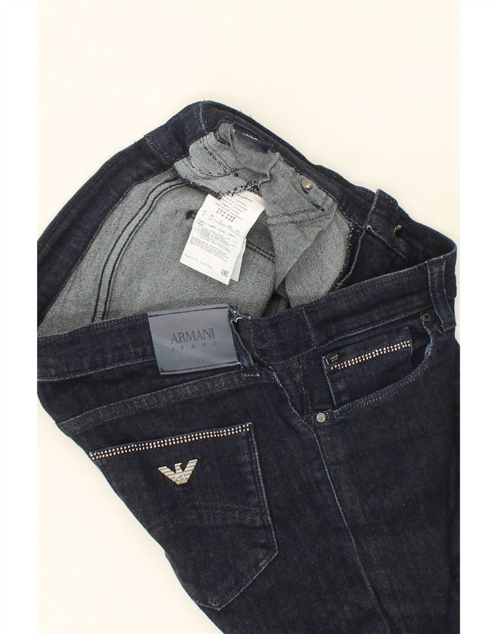ARMANI Womens Eac Skinny Jeans W29 L28 Navy Blue Cotton Vintage Armani and Second-Hand Armani from Messina Hembry 