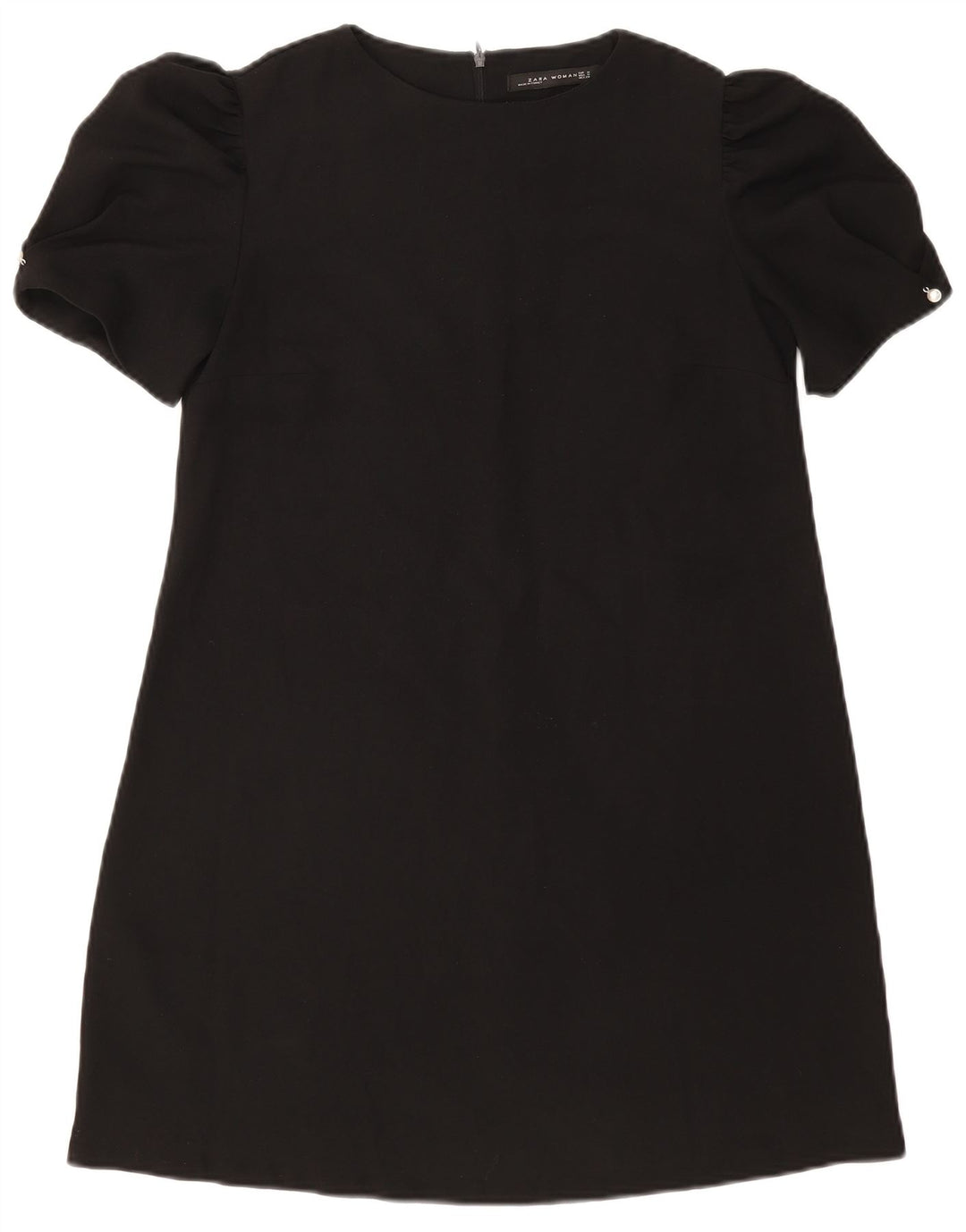 Zara Dame A-Line Kjole UK 12 Medium Sort Polyester