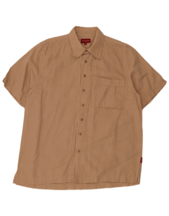 DIADORA Kortærmet Herreskjorte Medium Beige Bomuld