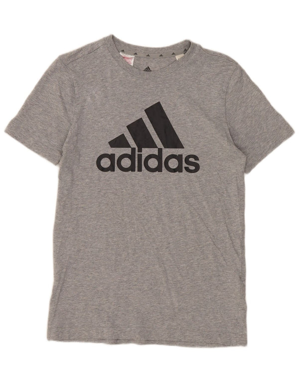 Adidas drenge grafisk t-shirt top 13-14 år grå bomuld