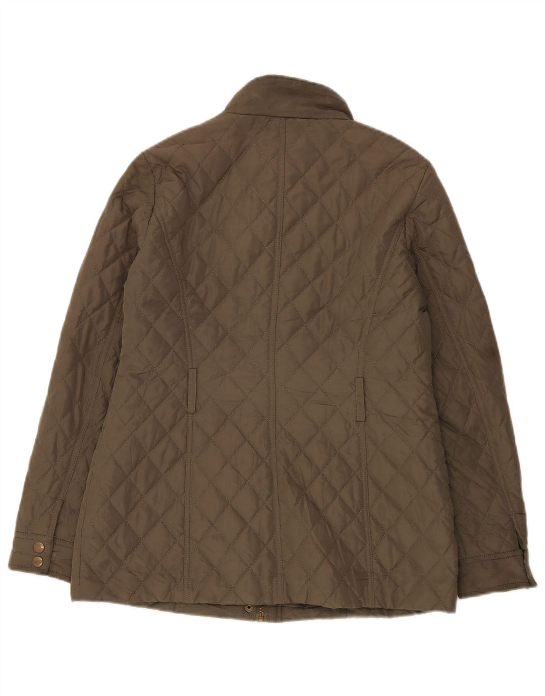 Marks & Spencer Quiltet jakke til kvinder UK 8 Small Khaki Polyester