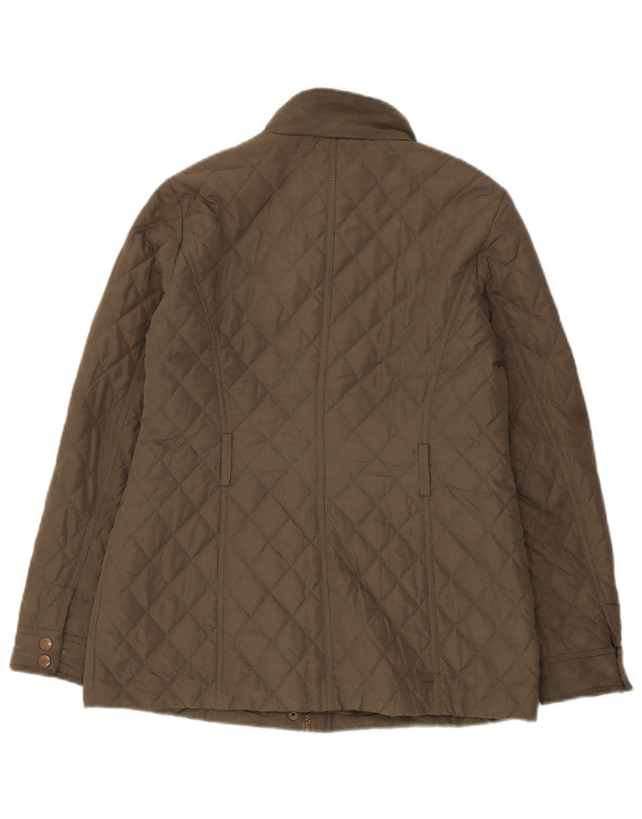 Marks & Spencer Quiltet jakke til kvinder UK 8 Small Khaki Polyester