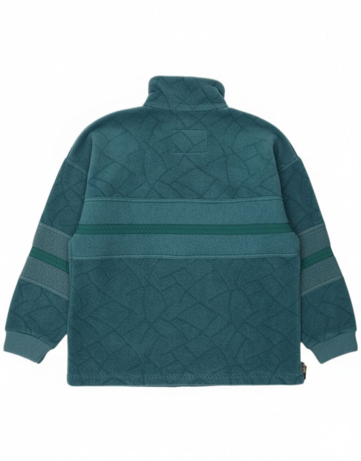 Gigi's Herre Button Neck Fleece Jumper Medium Turkis Geometrisk