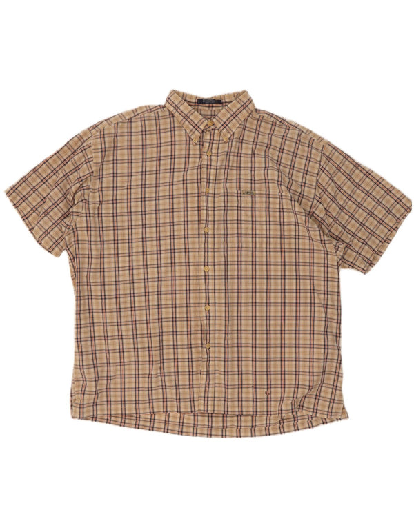 Chaps Ralph Lauren Herre kortærmet skjorte 2XL beige ternet bomuld