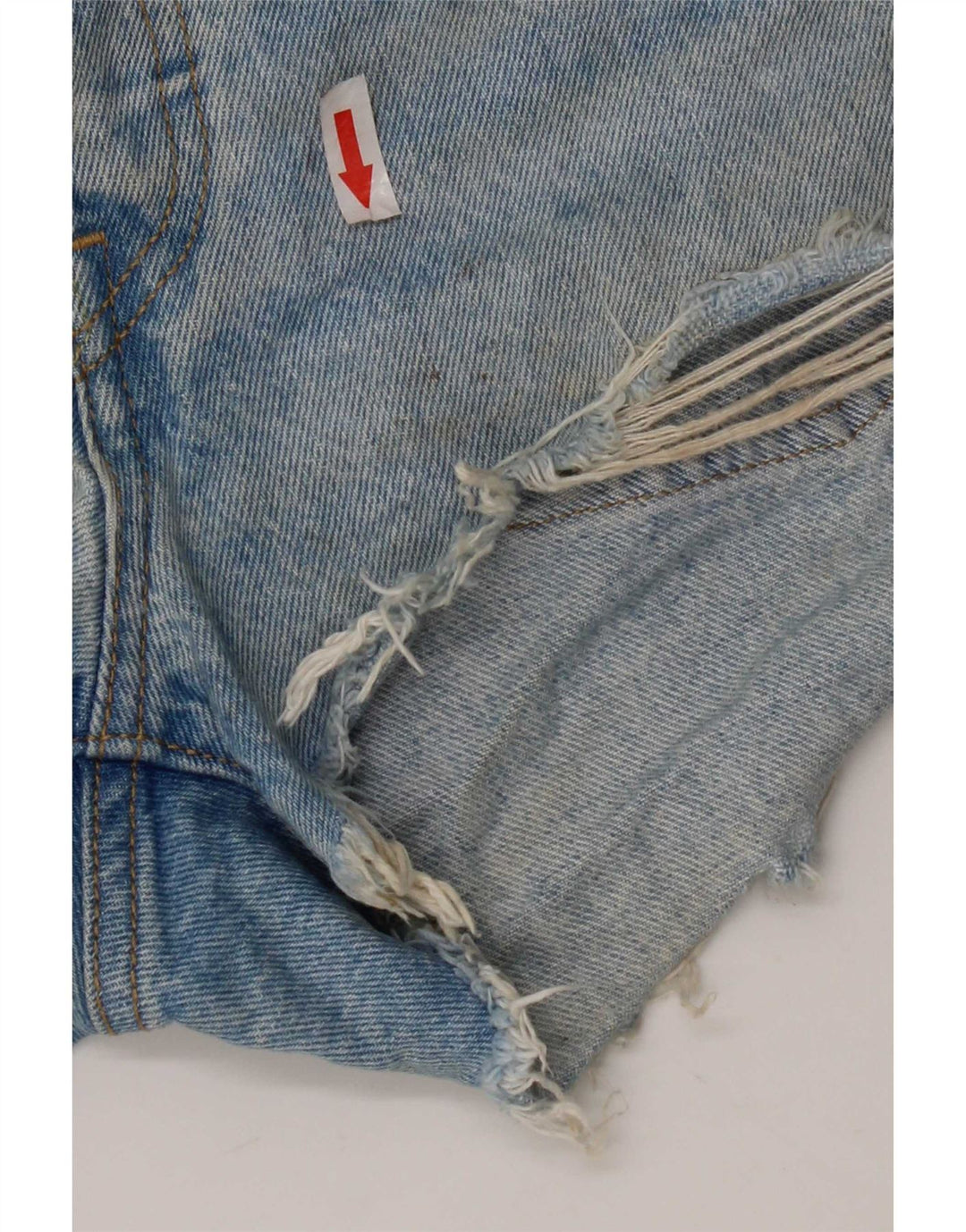 Levi's Womens 501 Distressed Denim Shorts W26 Små blå bomuld