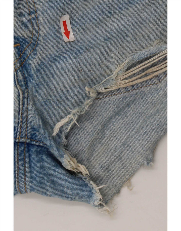 Levi's Womens 501 Distressed Denim Shorts W26 Små blå bomuld
