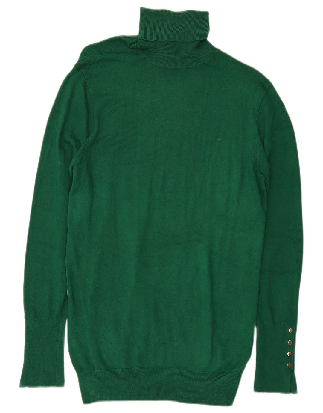 Zara Dame Rullehals Sweater UK 14 Stor grøn viskose