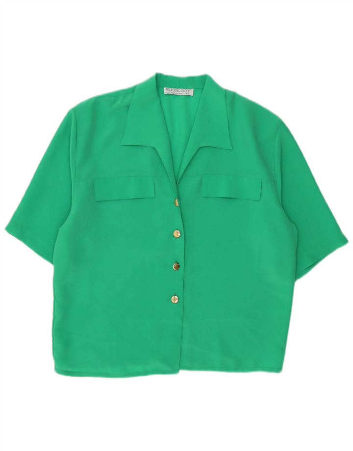 Marcello Cioni Dame Kortærmet Bluse IT 44 Medium Grøn