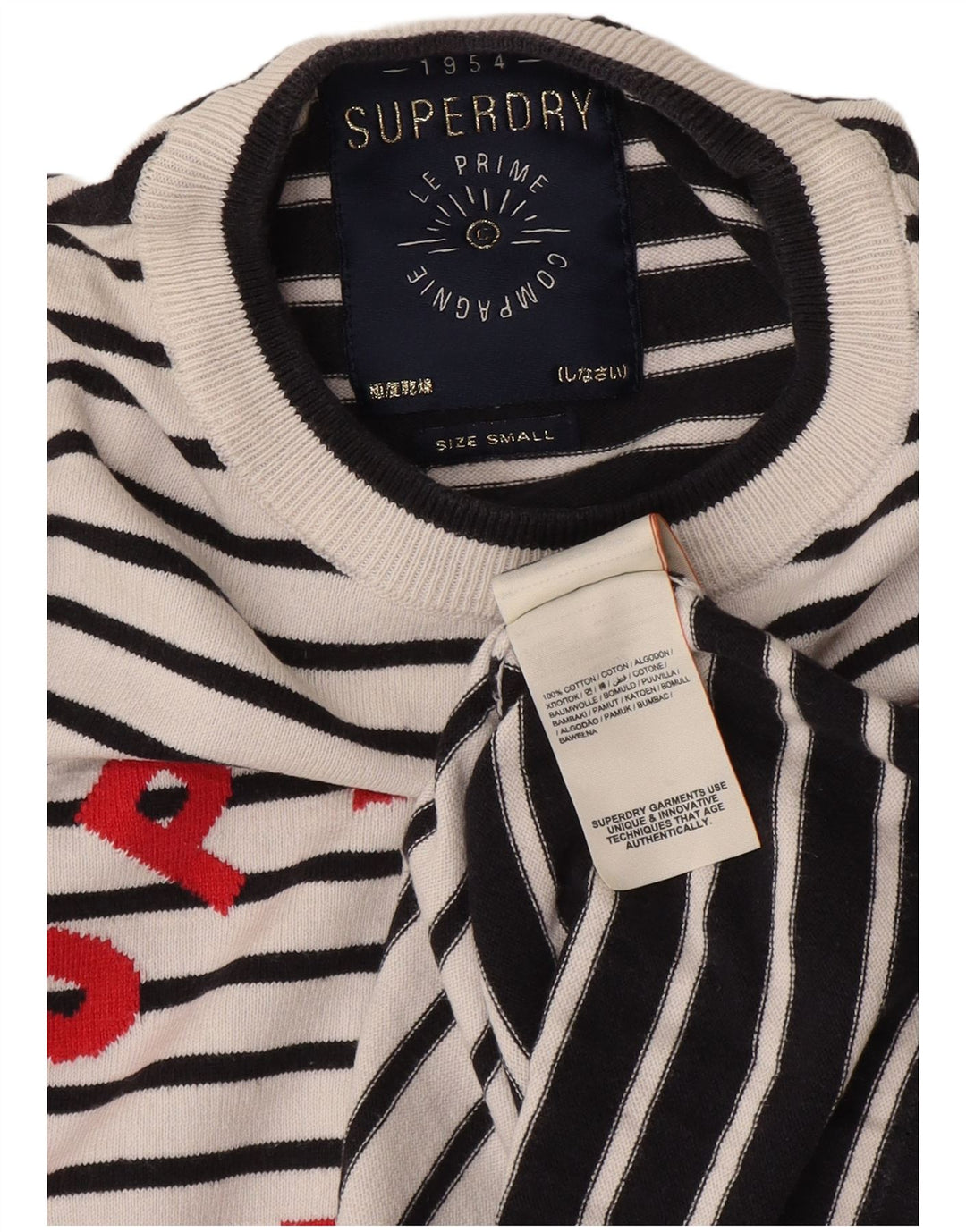 Superdry Dametrøje med rund hals i overstørrelse UK 10 Small White