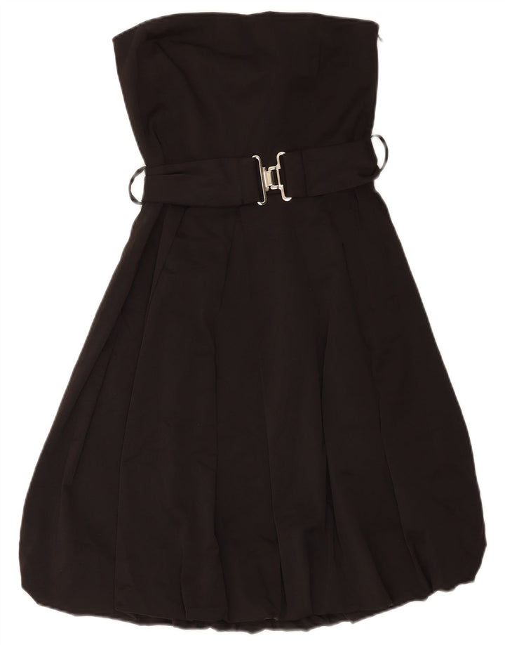 Zara Dame Stropløs Bubble Dress UK 10 Small Black Polyester