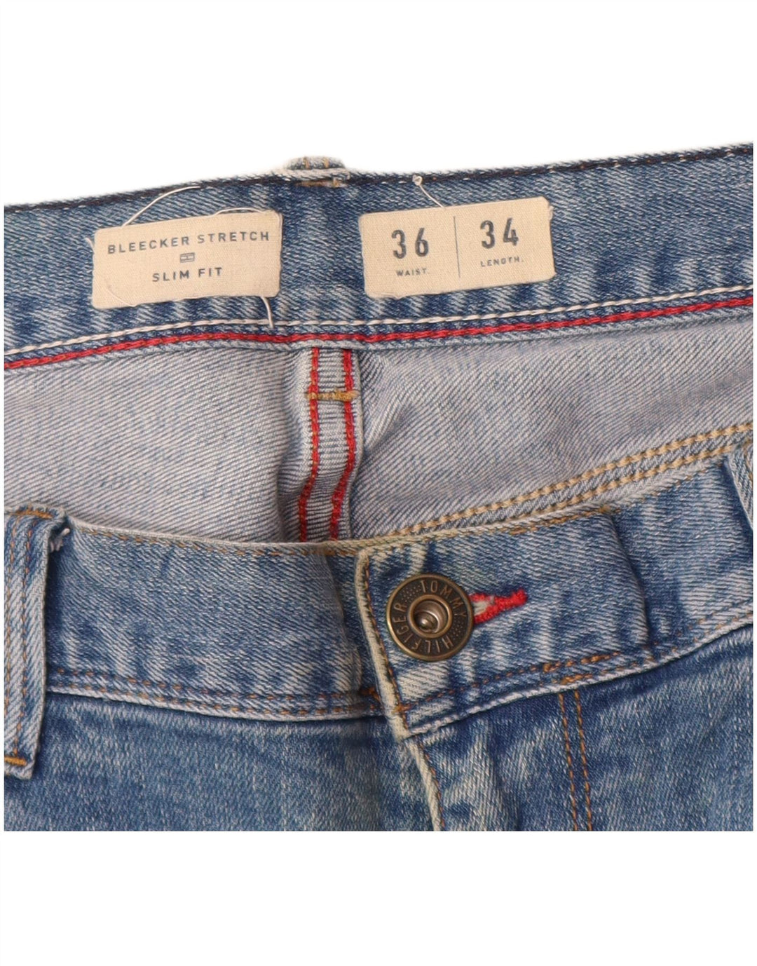 Tommy Hilfiger Herre Bleecker Slim Jeans W36 L30 Blå Bomuld