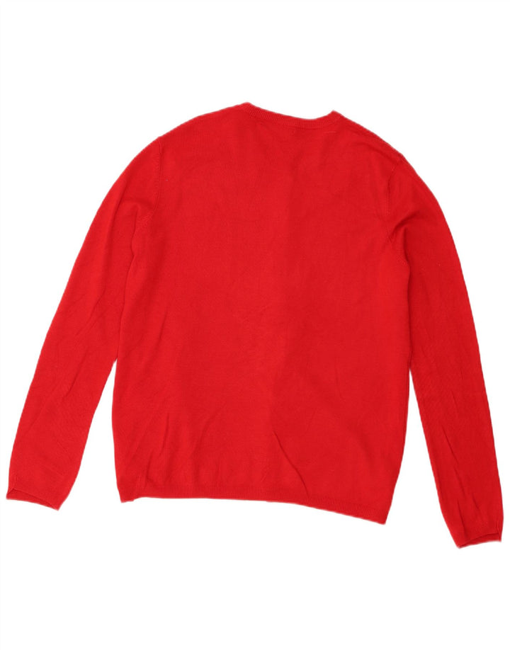 Zara Dame Cardigan Sweater UK 14 Large Red Viscose