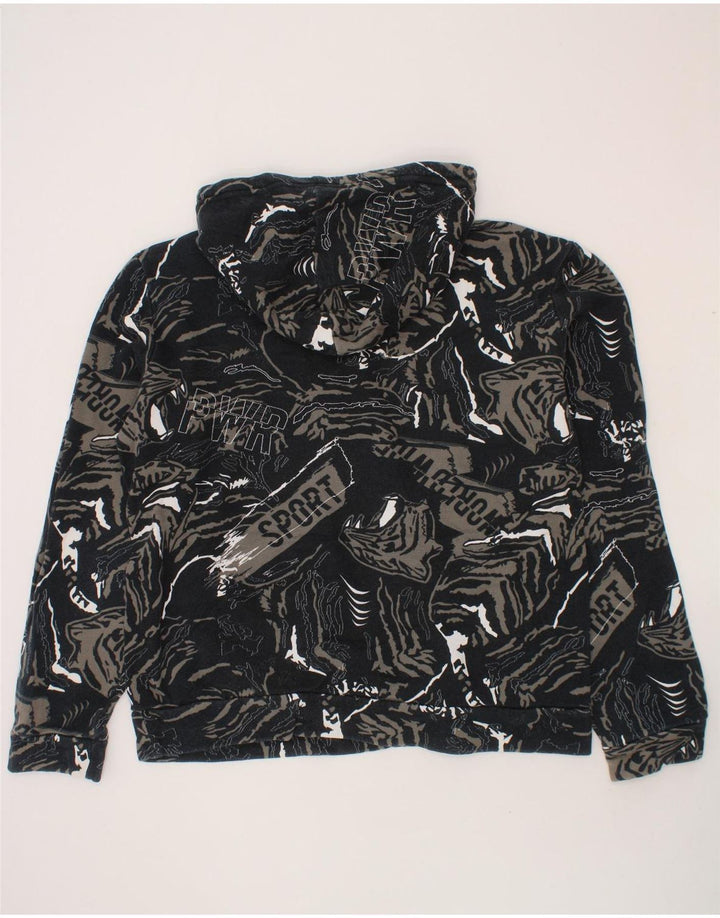 PUMA Boys Abstract Pattern Graphic Hoodie Jumper 13-14 Years Black Cotton Vintage Puma and Second-Hand Puma from Messina Hembry 