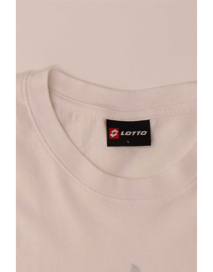 Lotto Herre Grafisk T-Shirt Top Stor Hvid Bomuld