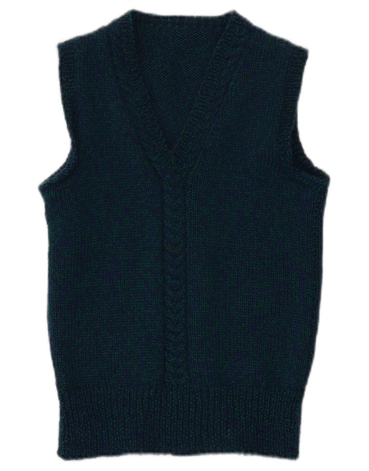 Vintage damevest tanktop XS marineblå flækket
