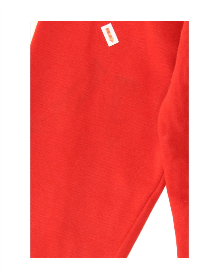 TOMMY HILFIGER Womens Oversized Crop Sweatshirt Jumper UK 10 Small Red Vintage Tommy Hilfiger and Second-Hand Tommy Hilfiger from Messina Hembry 